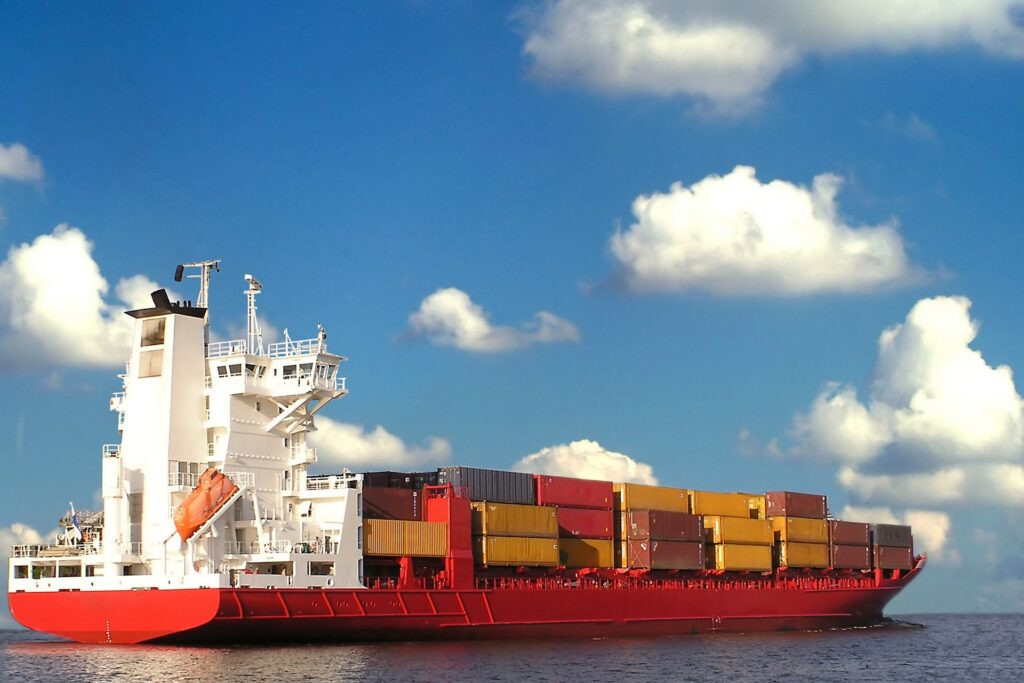 Cargo Ship Container In Ocean