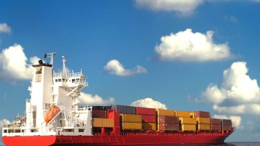 Cargo Ship Container In Ocean